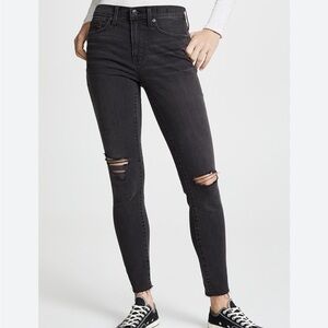 Madewell 9 in high rise skinny Women's Black Distressed Jeans